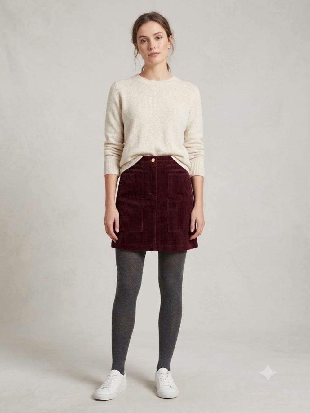 Sandro Wine Corduroy Mini Skirt